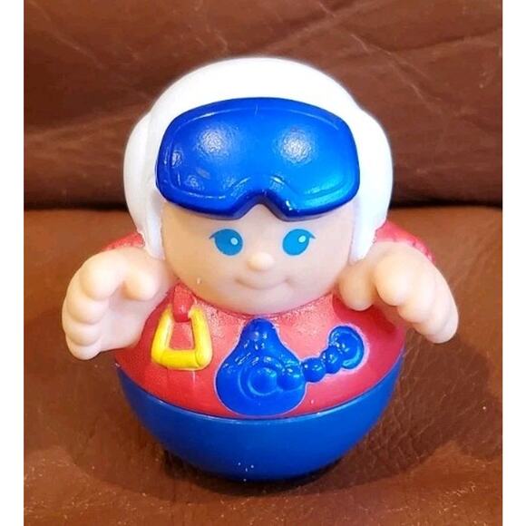 2.5 Inch 1987 Playskool Weebles Wobbles Pilot Parachuter Skydiver Plastic Figure - Picture 1 of 9